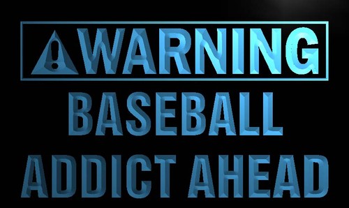 Warning Baseball Addict Ahead Neon Light Sign